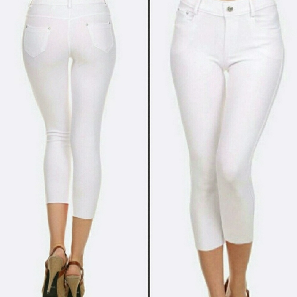 WHITE CAPRI JEGGINGS